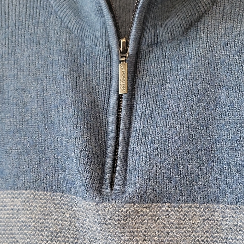 Jeremy Argyle NYC Merino Wool 1/4 Zip Sweater Blue Men’s M - Picture 3 of 10
